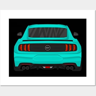 MUSTANG GT Turquoise Posters and Art